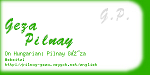geza pilnay business card